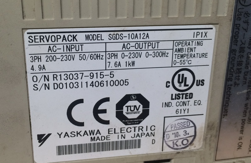 SGDS-10A12A二手驱动器安川