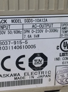 SGDS-10A12A   二手安川驱动器