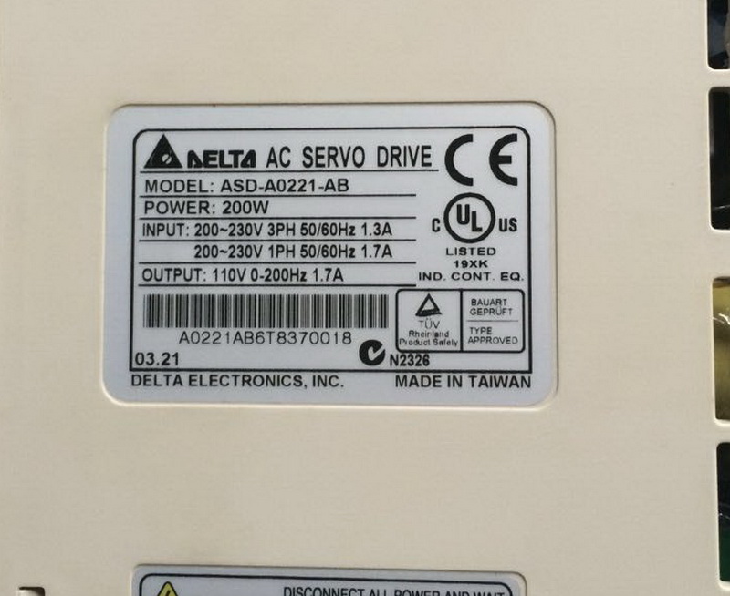 二手台达驱动器 ASD-A0221-AB  配ECMA-C30602ES带1:10减速机