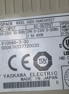 SGDS-04A01AY527   二手安川驱动器
