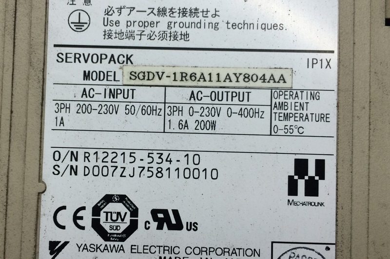 SGDV-1R6A11AY804AA   二手安川驱动器 专业销售维修一体化