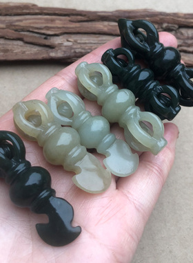 新疆和田玉降魔金刚杵吊坠