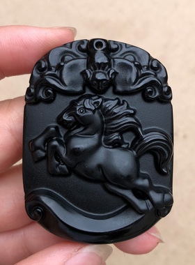 天然黑曜石蝉联登峰钥匙生肖马