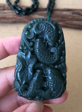 天然挂件和田青玉