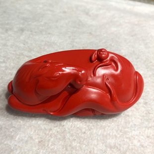 马上封侯工艺品小摆件 帝王红朱砂马上赢家居风水招财手玩手把件