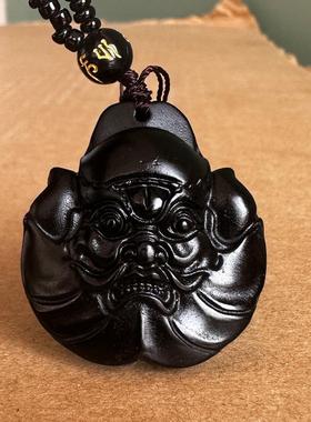 天然黑檀木雕莲花吊坠男女款