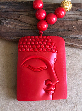 朱砂佛祖挂件心经男士项链玉佩