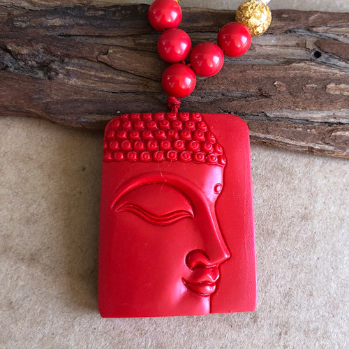 朱砂佛祖挂件心经男士项链玉佩