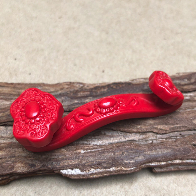 天然朱砂福寿如意挂件钥匙扣吊坠