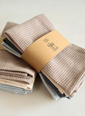 Kitchen towels全棉厨房巾餐巾华夫格抹布洗碗布耐用吸水不易掉毛