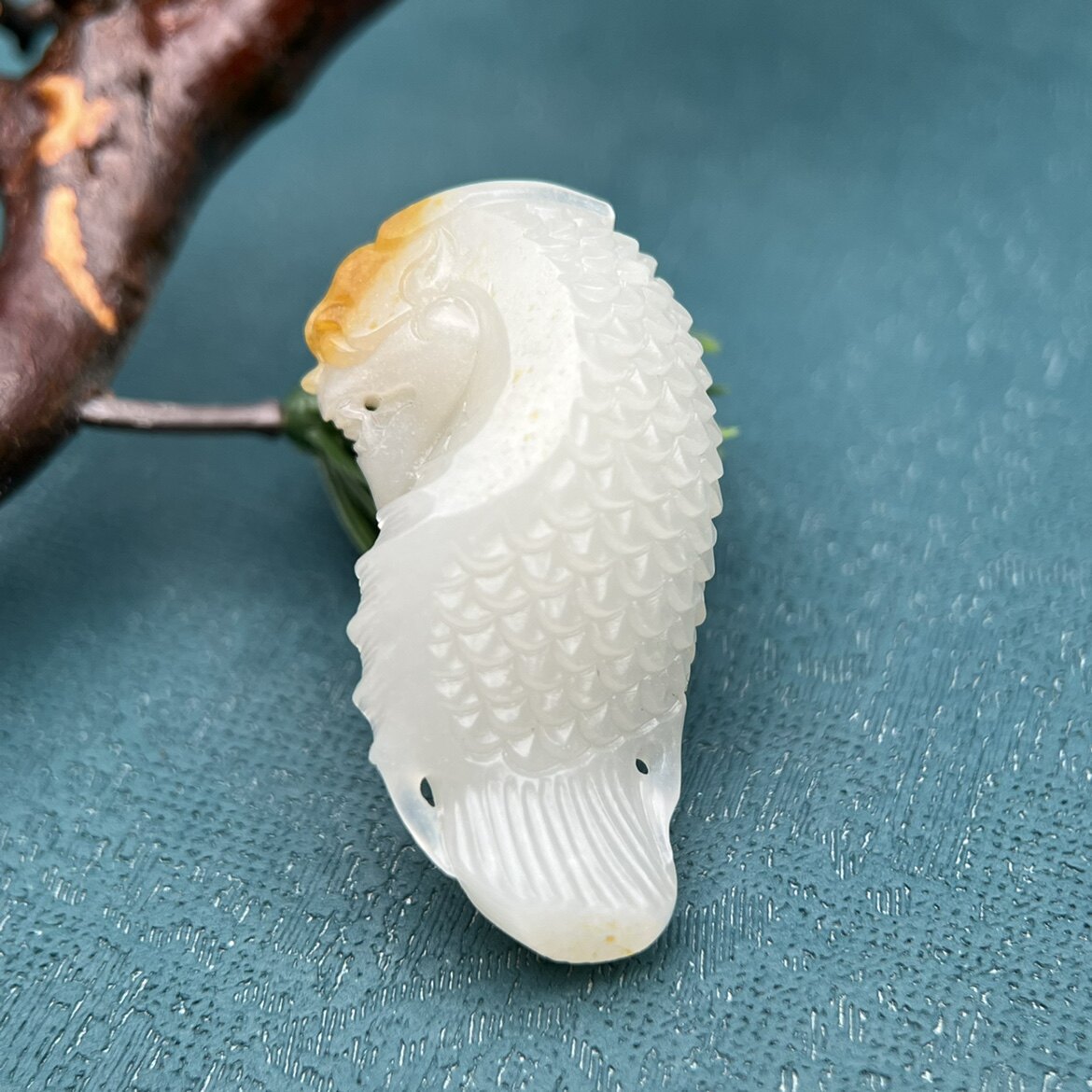 （已结缘）和田玉籽料 龙鱼生肖龙红皮羊脂白玉苏工挂件吊坠