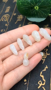 新疆和田玉籽料 生肖兔子 吊坠配饰 苏工 DIY镶嵌戒面 羊脂白玉