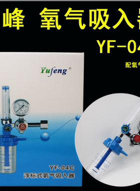 宇峰YF-04C浮标式氧气吸入器氧气瓶流量计减压阀压力表加湿潮化瓶