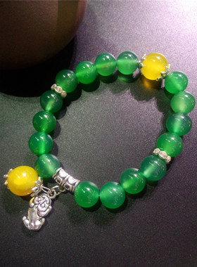 时尚风玉髓多色配饰单圈手链