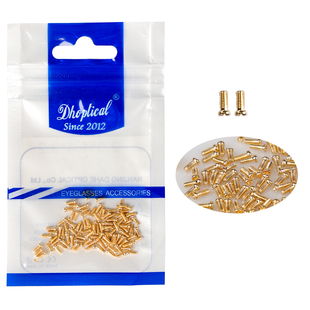 （100粒）金色眼镜螺丝螺母配件镜腿鼻托螺丝桩头独立包装跨境