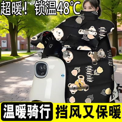 电动车挡风被冬季加厚加大加绒摩托车防风防水保暖电瓶车防寒通用