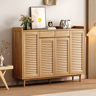 实木鞋柜2026新款门口入户玄关室内走廊过道室外大容量窄单门鞋柜