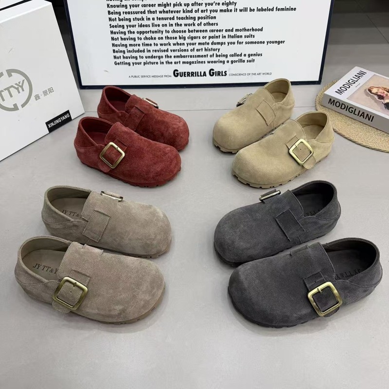 2026春季新款反绒皮勃肯鞋女搭扣圆头休闲百搭舒适软木鞋两穿单鞋,女鞋,勃肯鞋/软木鞋,淘宝优惠券,粉丝福利购,淘宝优惠卷