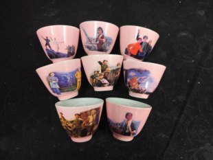 景德镇陶瓷怀旧老式厂货手绘粉彩主人杯八大样板戏茶杯热卖收藏珍