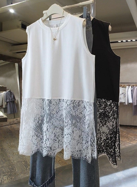 巨好看的无袖上衣中长款内搭纯棉白色吊带背心女夏外穿2025新款潮