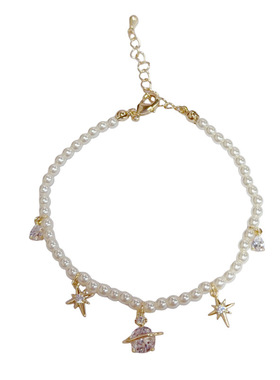 小众时尚温柔百搭锆石芒星星球珍珠手链气质轻奢简约高级感手饰品