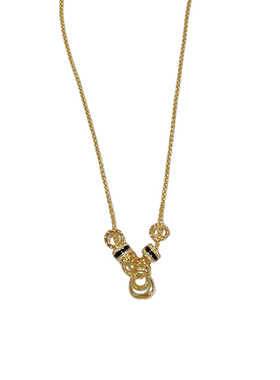 韩版时尚设计感金属圆环小胖福吊坠项链女个性轻奢精致百搭锁骨链