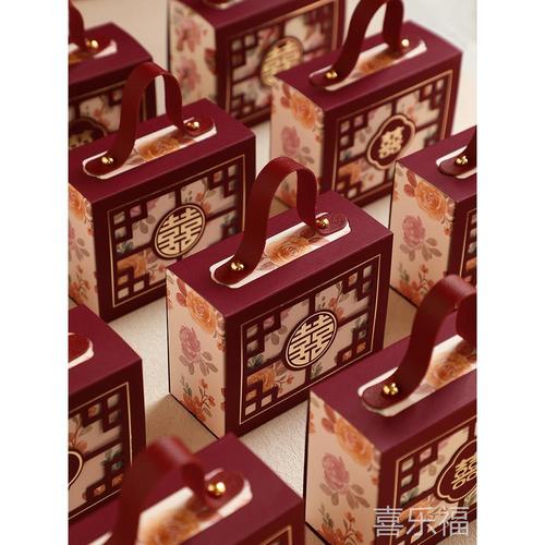 婚礼创意糖盒结婚专用喜糖盒2024年新款100个装高级感空盒小礼盒