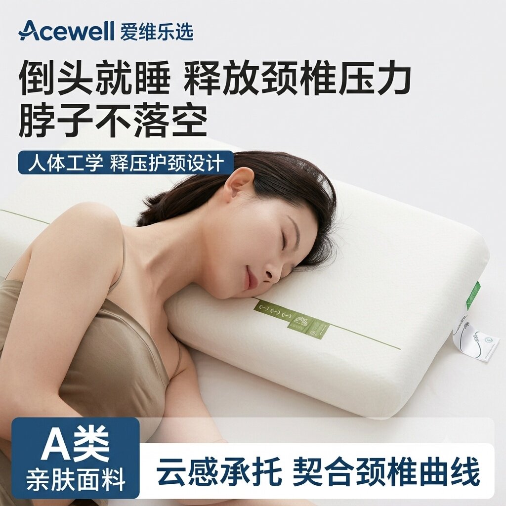 零压记忆棉枕慢回弹枕头深睡侧睡云朵枕芯酒店民宿男士房事专用