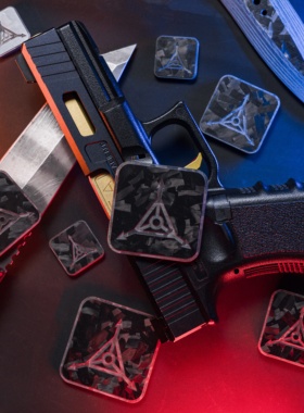 客制TAD Logo锻造碳纤维纯碳轻量化士气章魔术贴