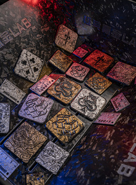 极其氪金LAB纯金银箔碳纤维锻造纹镀膜士气章魔术贴