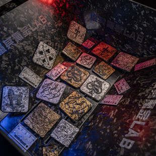 极其氪金LAB纯金银箔碳纤维锻造纹镀膜士气章魔术贴