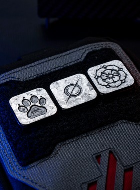 极其氪金LAB&罗刹银色星际纯银箔碳纤维轻量化士气章