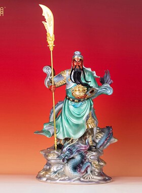 树脂仿铜关公武财神店铺摆件