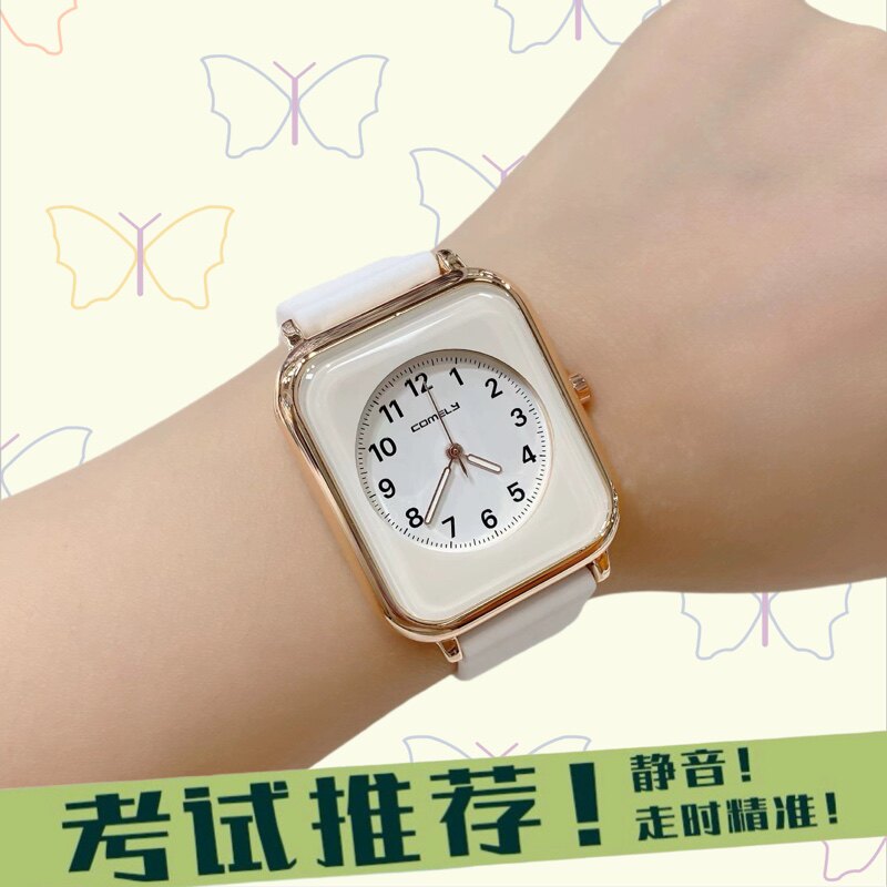 静音手表女款学生考试专用表简约时尚小清新初高中生手表百搭款