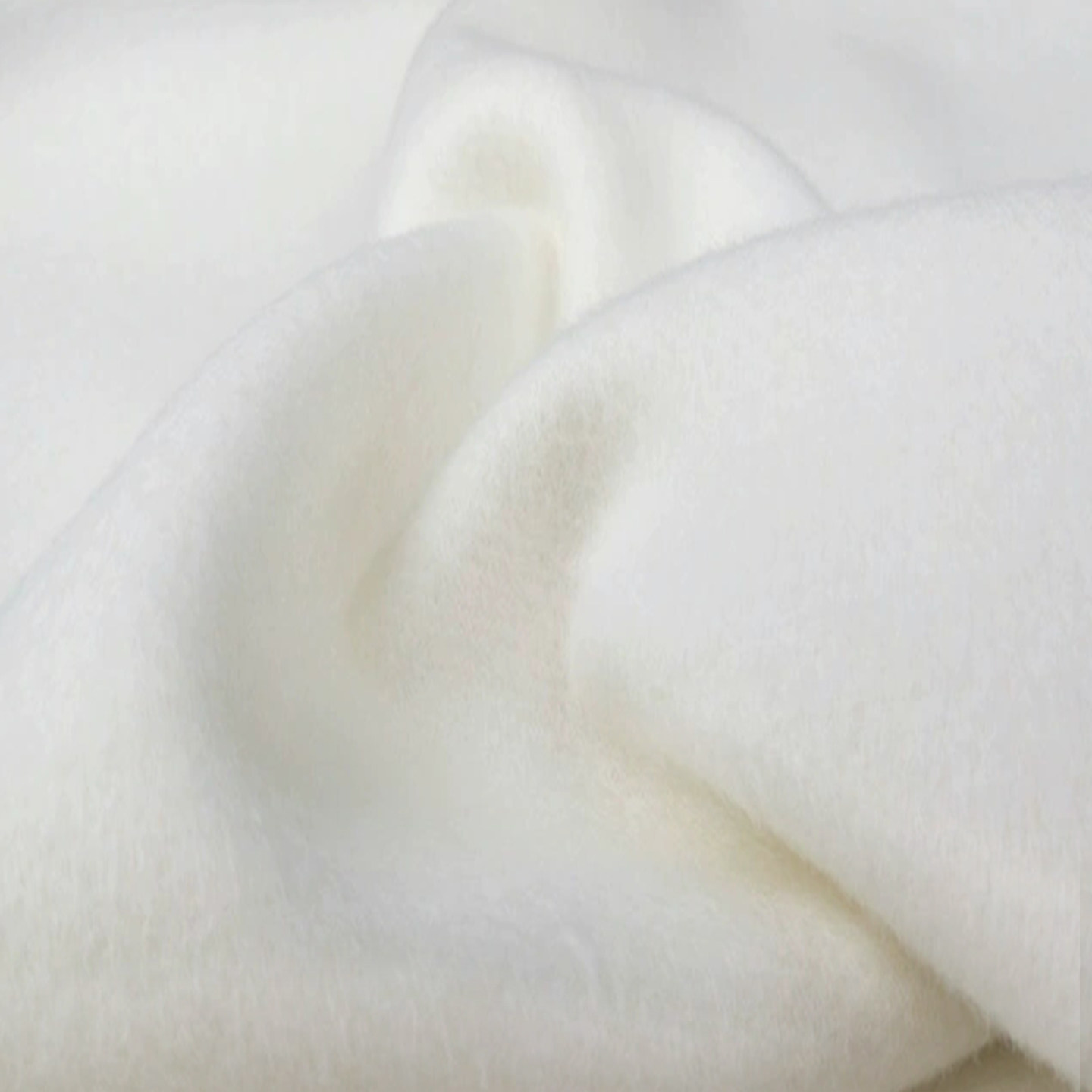 纯净乳白色单面羊绒布料白色双面羊绒面料大衣高定高档秋冬澳毛