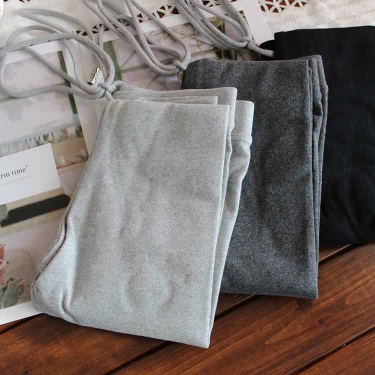 外穿小脚紧身纯棉高腰九分打底裤