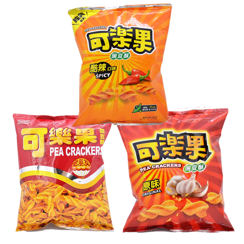 满3袋包邮台湾进口可乐果豌豆 酥豆原味辣味古早味脆怀旧零食88克