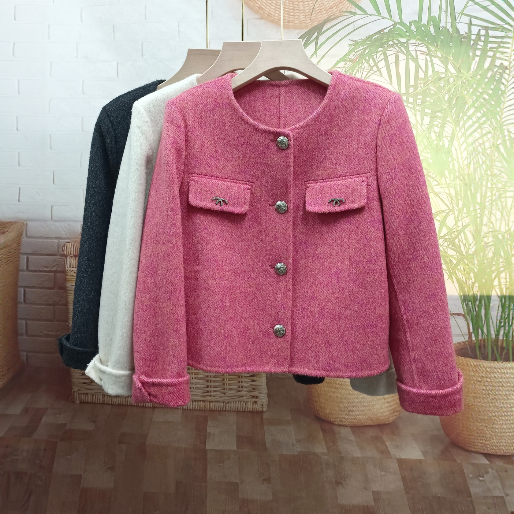 牦牛绒小香风2025年新款双面羊绒大衣女短款小个子文艺时尚短外套