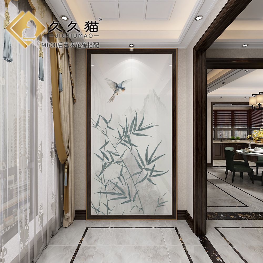 宋氏美学竹子燕子玄关过道背景墙