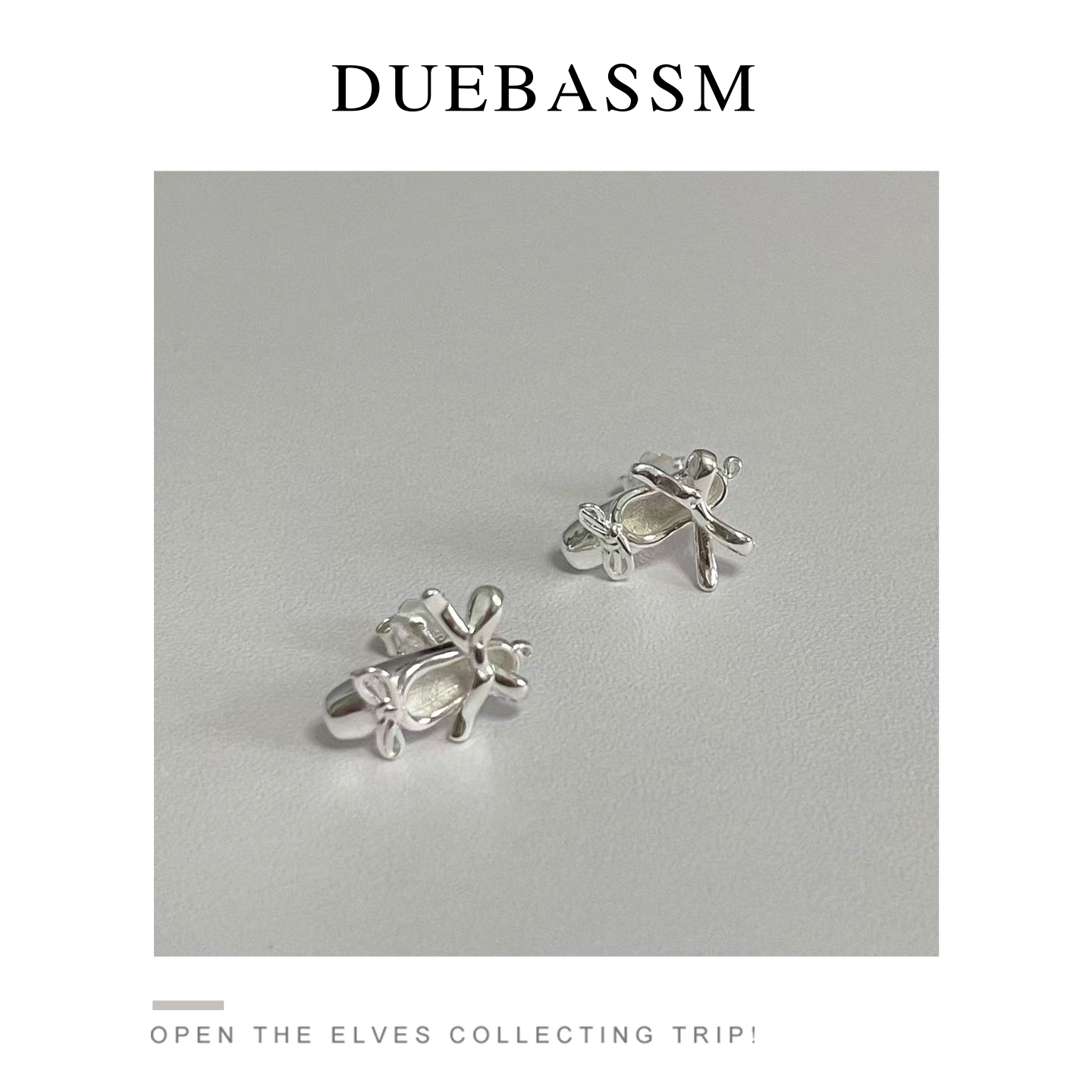 韩国S925纯银手工芭蕾蝴蝶耳钉