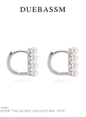 DUEBASSM珍珠耳环女简约气质设计感轻奢个性款极简精致复古耳饰