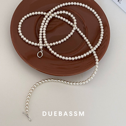 DUEBASSMS925纯银珍珠长款项链