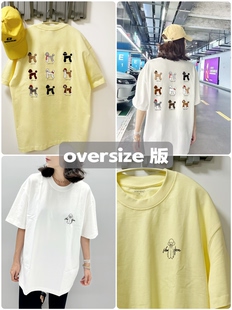 Now Here原创狗狗主题纯棉T恤短袖oversize美式落肩贵宾犬巨贵