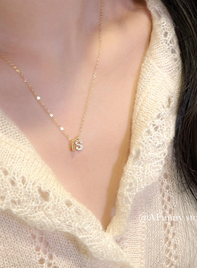 通体纯银小锁字母纯银项链