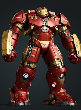 超精细钢铁侠mark44反浩克装甲模型3D图纸3Dmax文件，各部件可拆