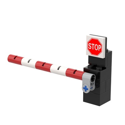 积木儿童交通栏杆玩具停车场升降杆小区过道拦车高速收费杆道闸门