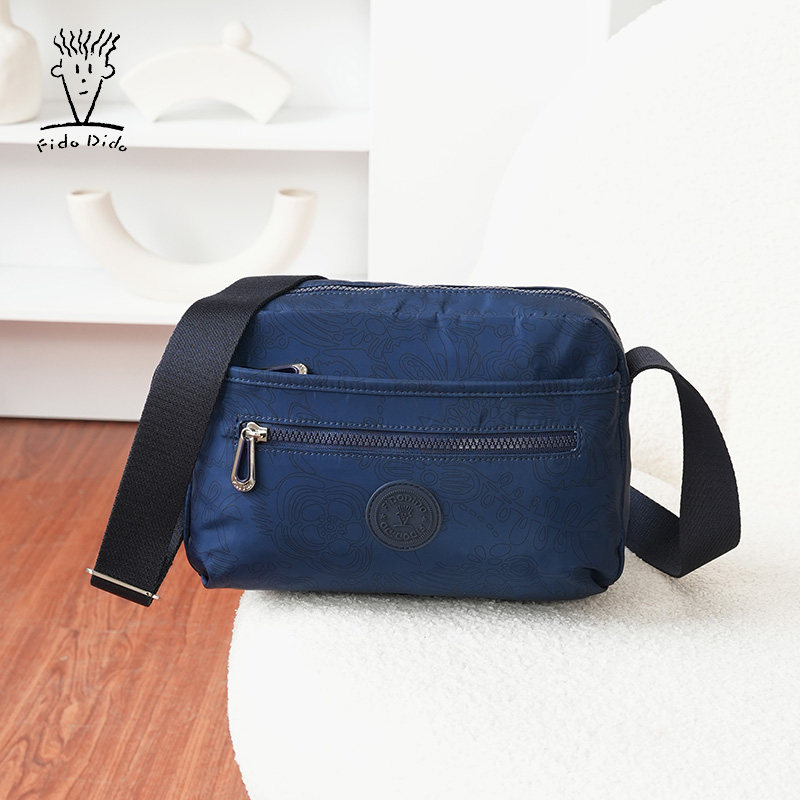 菲都狄都夏季女包包牛津布斜挎防水小包女多口袋单肩包轻便尼龙包