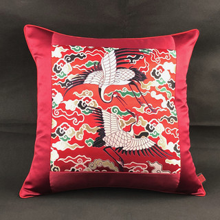 中式古风传统麒麟抱枕瑞祥刺绣靠包背腰枕办公室吉祥藏式靠背垫套