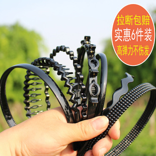 韩国黑色夏季 简约女塑料防滑洗脸成人刘海压发发头窟发卡头箍发箍