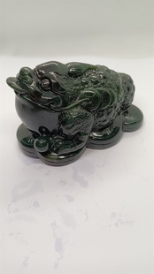 金蟾招财聚财小摆件三足金蟾蜍茶宠文玩手把件天然泰山玉纯手工